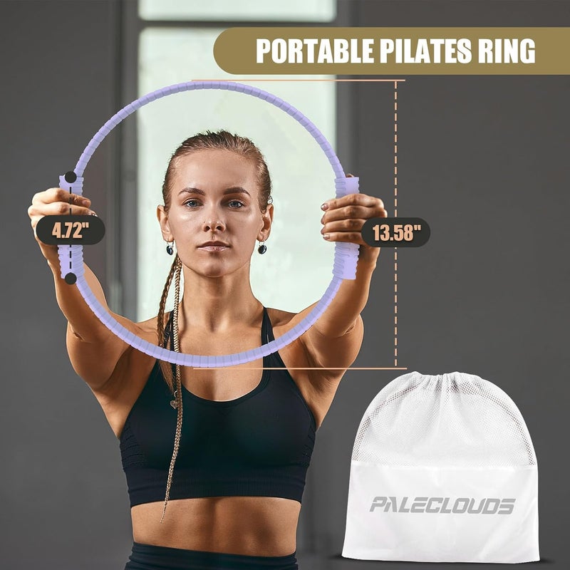 Paleclouds Pilates Ring Set, Pilates Essential Kit with Pilates Ring and Ball, 2.2lb *2 Ergonomic 7-Shaped Dumbbells, Portable Bag & Training Poster, at Home Workouts Pilates Sets for Women - Image 3